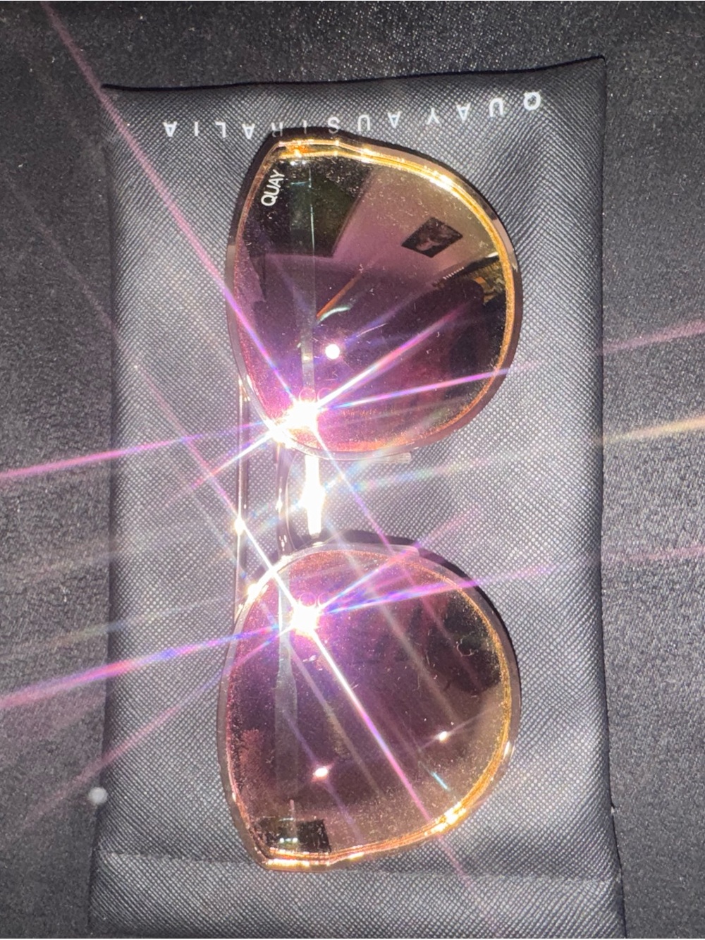 Quay Australia Gold Frame Brown Tortoiseshell Sunglasses
